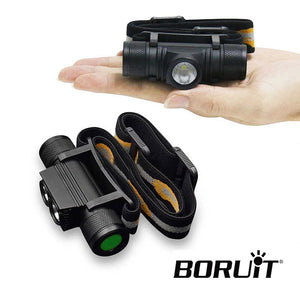 BORUiT XM-L2 LED Mini Head Torch - 1,000 Lumens (With 2 LEDs)